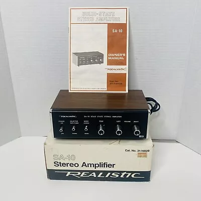 Realistic SA-10 Solid State Stereo Amplifier Model 31-1982B Tested And Working • $38