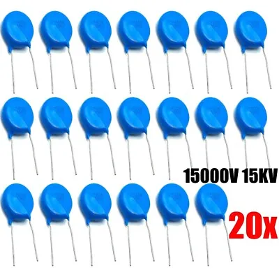 20pcs Ceramic Disc Capacitors 10000pf 10nf 0.01uf 103 15000V 15KV USA Stock • $27.69