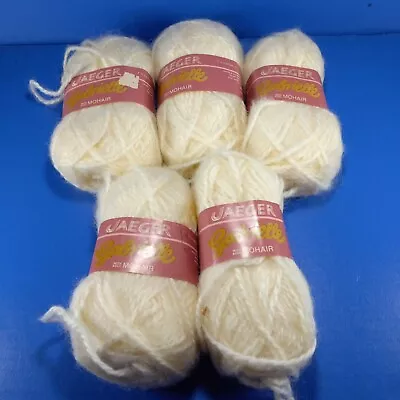 Jaeger Gabrielle Yarn Acrylic Wool Mohair Blend 5 Skeins 50 Gr Color Ivory #121 • $19.95