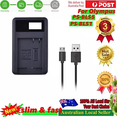 Usb Battery Charger BCS-5 For Olympus PS-BLS-5 50 PEN Mini E-PM1 E-PM2 • $24.98