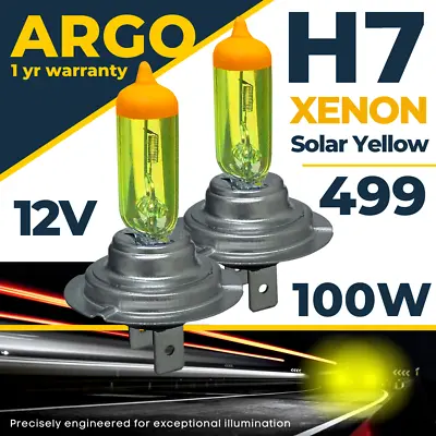 H7 Yellow Xenon Headlight Bulbs 100w Optics Halogen Head Lamps Super Bulb 12v • £7.94