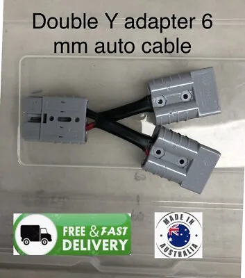  Anderson Style Plug 50 Amp Connector Double Y Adaptor 6mm Twin Auto Cable 4x4 • $19.29