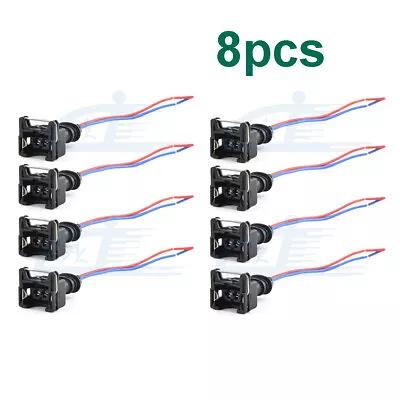 8 X Fuel Injector Connector Wiring Plugs Clips Fit EV1 OBD1 Pigtail Cut & Splice • $8.99