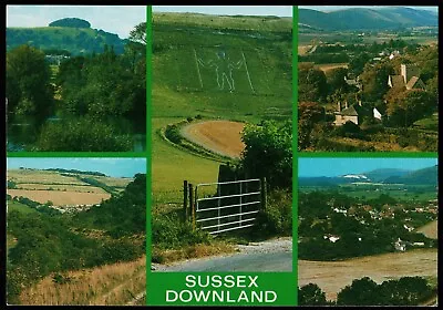 Sussex Downland Multi View J. Salmon Postcard • £3.90