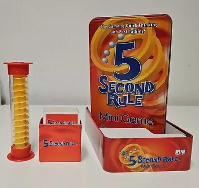 5 Second Rule Tinned Board Game - Time Game Pressure Quick Fun Small Game • $19.95