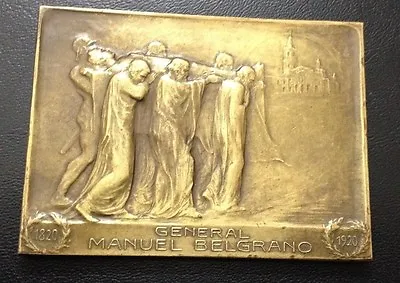 £128.34 • Buy Argentina Manuel Belgrano Centennial Of Death Medal Plaque 1820-1920 / M87