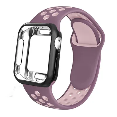 $16.99 • Buy 42/44mm Silicone Apple Watch Band Strap+Case IWatch Series SE 6 5 4 3 2 38/40mm