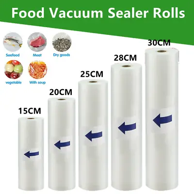 Food Vacuum Sealer Rolls Bags Vaccum Food Storage Saver Seal Bag Embossed 600CM • £4.98