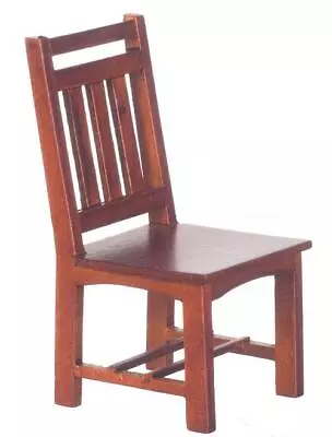 Miniature Dollhouse 1:12 Scale - Mission Walnut Dining/kitchen Chair - T6241 • $8.99