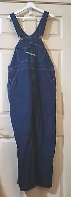 Key Imperial Men's Blue Denim Bib Carpenter Overalls Size 38x28 (Tag 40x29) • $25