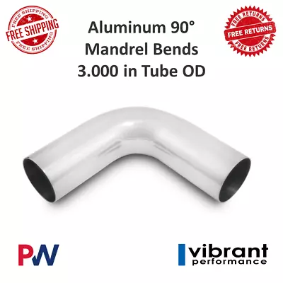 Vibrant Performance 2176 Aluminum Polished 90 Degree Mandrel Bends 3  Tube OD • $49