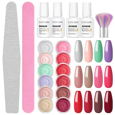 19PCS/SET Dipping Powder Set 12 Colours Dipping Powder Acrylic Powder Glitter UK • £9.99