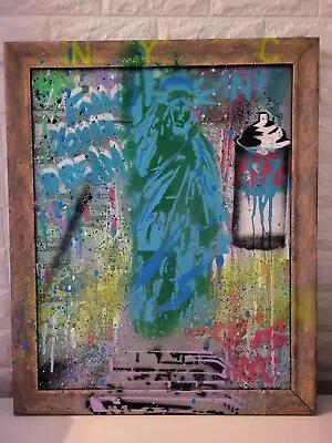 Mr Brainwash Statue Of Liberty New York City Wall Art Framed Canvas Quality NYC • £55