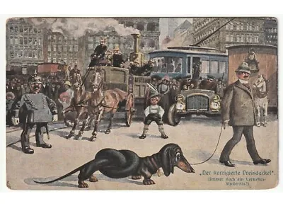1910 Antique Card With Dachshund Dog - Der Korrigierte Preisdackel • $20.54