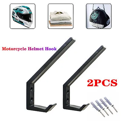 2× Motorcycle Helmet Holder Jacket Hanger Motorbike Wall Mount Display Rack • $5.30