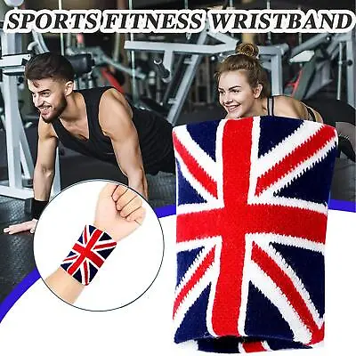 2x ENGLAND UNION JACK SPORT SWEATBAND WRISTBANDS CYCLING BAND SWEAT SALE J3E5 • £3.70