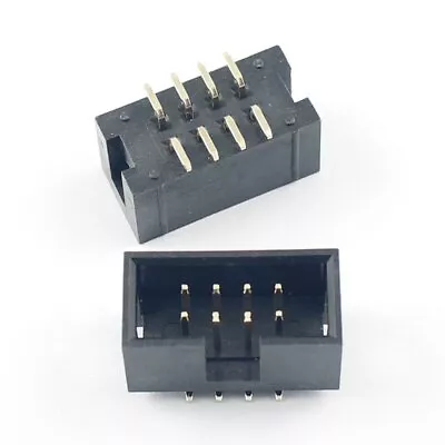 5Pcs 2.54mm 2x4 Pin 8 Pin SMT SMD Male Shrouded Box Header PCB IDC Connector • $1.45