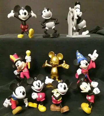 Disney 60 Years Of Mickey Mouse Christmas Ornament Set 10 Ornaments Rare Golden • $49.99