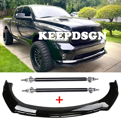 For Dodge Ram 1500 SLT TRX4 Front Bumper Lip Splitter Body Kit + 2x Strut Rods • $94.73