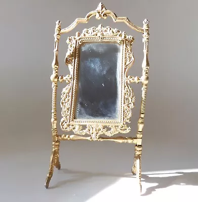 Wonderful Little Antique 4 Inch Tall Dollhouse Miniature / Doll's Cheval Mirror • $235