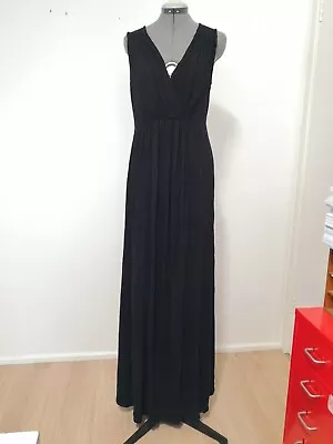$24 • Buy ASOS Maternity Dress, Size 14, Black Maxi, Pull Over Stretch Fabric