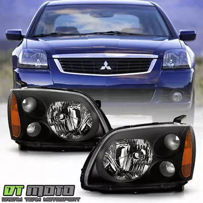 Black 2004-2012 Mitsubishi Galant Headlights Halogen Headlamps 04-12 Left+Right • $139.99