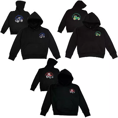 Kids Tractor Logo Embroidered Hoodie Farming Agricultural Rural Life Pullover • £19.99