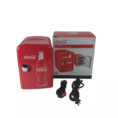 Classic Coca-Cola Coke Mini Refrigerator Thermoelectric Cooler 6 Pack Car/Home • $22.50