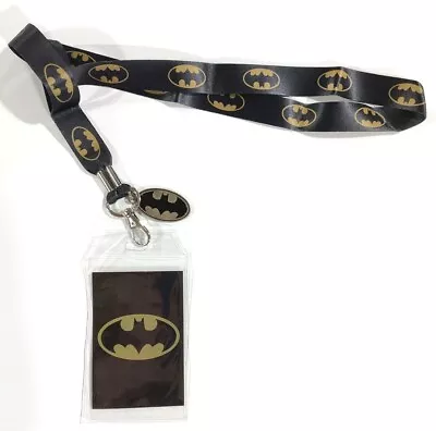 Batman Lanyard Men Women DC Comics ID Badge Holder Super Hero Bat Logo Charm • $7.99