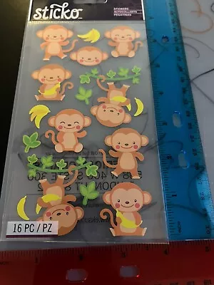 NIP EK Success Sticko Dancing Monkey C 2015 16 Stickers Too Cute!!!!!!!! • $4