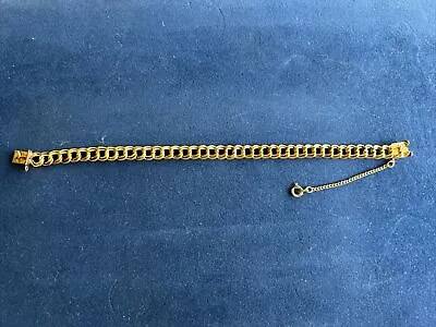 Vintage Double Link Charm Bracelet Heavy 1/20 12k Gold Filled GF Jewelry 7.5” • $39