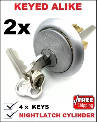 2 X  NIGHTLATCH 201 Rim Cylinder Barrel Suits Lockwood Yale WHITCO Locks 4x Key • $64.20