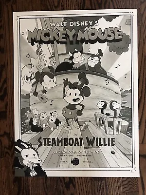 Mondo Mickey Mouse Steamboat Willie Variant By JJ Harrison Print Poster LE #/125 • $120