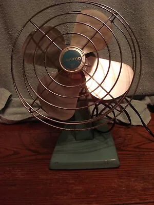 Vintage Turquoise Eskimo 115v Fan 081005 McGraw - Edison Co 8  Blades • $24.95