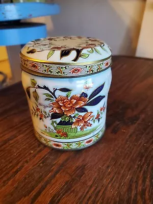 Vintage Daher Small Floral Tin Cylindrical Flower Made In England  • $8