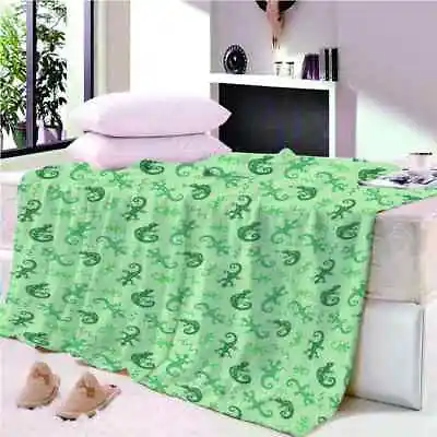 Miracle Recognition Green Light 3D Warm Plush Fleece Blanket Picnic Sofa Couch • £47.84