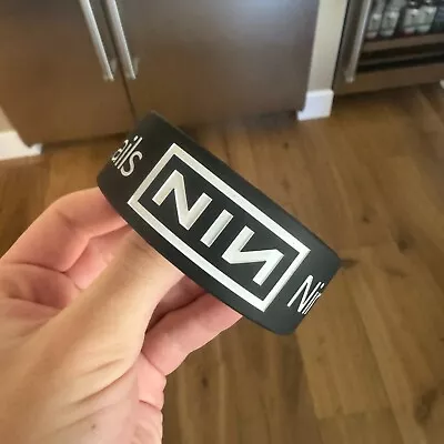 Nine Inch Nails Black Silicone Rubber Wristband Bracelet Fast Free USA Shipping • $15
