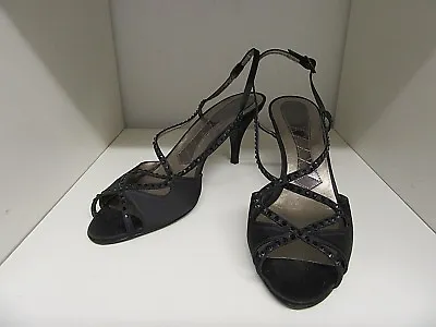 Magrit Black Evening Shoes Leather Fabric Cruise Size 39 - 6 Brand New • £35