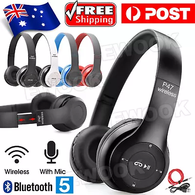 Noise Cancelling Wireless Headphones Bluetooth 5 Earphone Headset With Mic Hot • $12.95