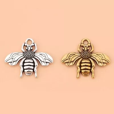 30 X Silver/Gold Tone Bumble Bee Honeybee Charms Pendants For Jewellery Making • $4.18