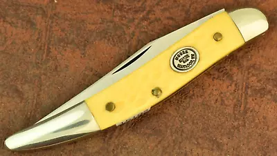 MOORE MAKER MADE IN USA By QUEEN CUTLERY CO YELLOW TOOTHPICK KNIFE MATADOR TEXAS • $84