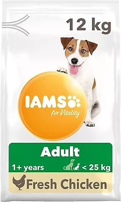 IAMS For Vitality Small/Medium Breed Adult Dry Dog Food With Lamb 12 Kg • £38.55