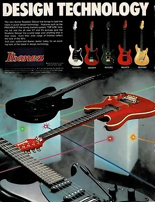 Ibanez Guitars - RS430WH / RS440FR / RS520FG / RS530TR /RS1300NT - 1985 Print Ad • $5.95