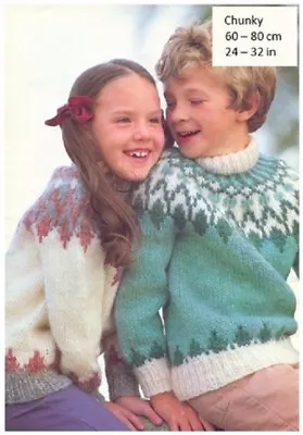Child’s Chunky Nordic Yoke Sweater Knitting Pattern 10109 (NOT GARMENT) • £3.75