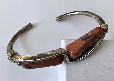 Vintage Pawn Silver Native American Coral Bracelet  • $125