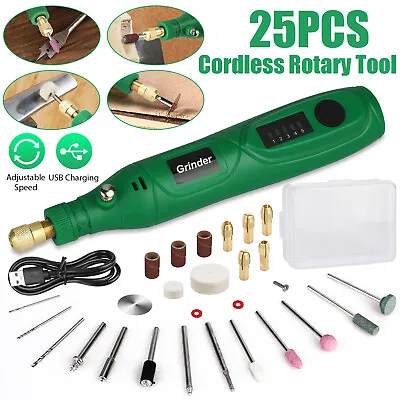 25Pcs Electric Cordless Grinder Rotary Tool Kit Variable Speed Accessories Set • $18.48