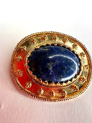 Vintage Brooch Museum Reproduction WAG Signed Lapis Lazuli Blue Stone Egyptian • $35