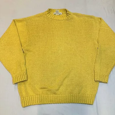 Vintage Banana Republic Mens Yellow Knit Sweater Pullover Medium • $26.88