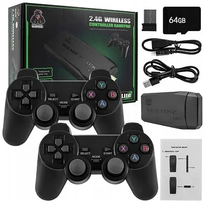 TV Game Retro Console Emulator With 2 Game Pads HDMI 64G Memory Card 15000 Games • £23.90