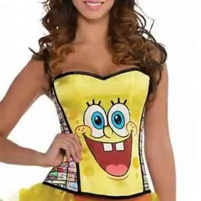 NWT SpongeBob SquarePants Corset Bustier Halloween Costume Cosplay Adult • $15.95